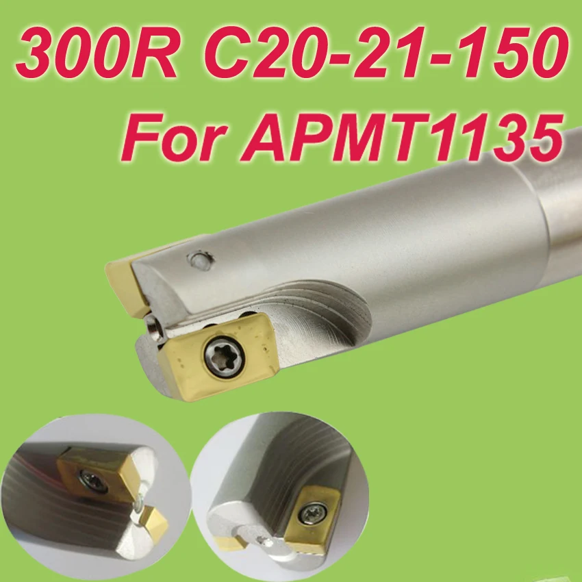 Free Shiping 300R SHK 20MM,Cutting Dia21mm L150mm Insertable End Mill