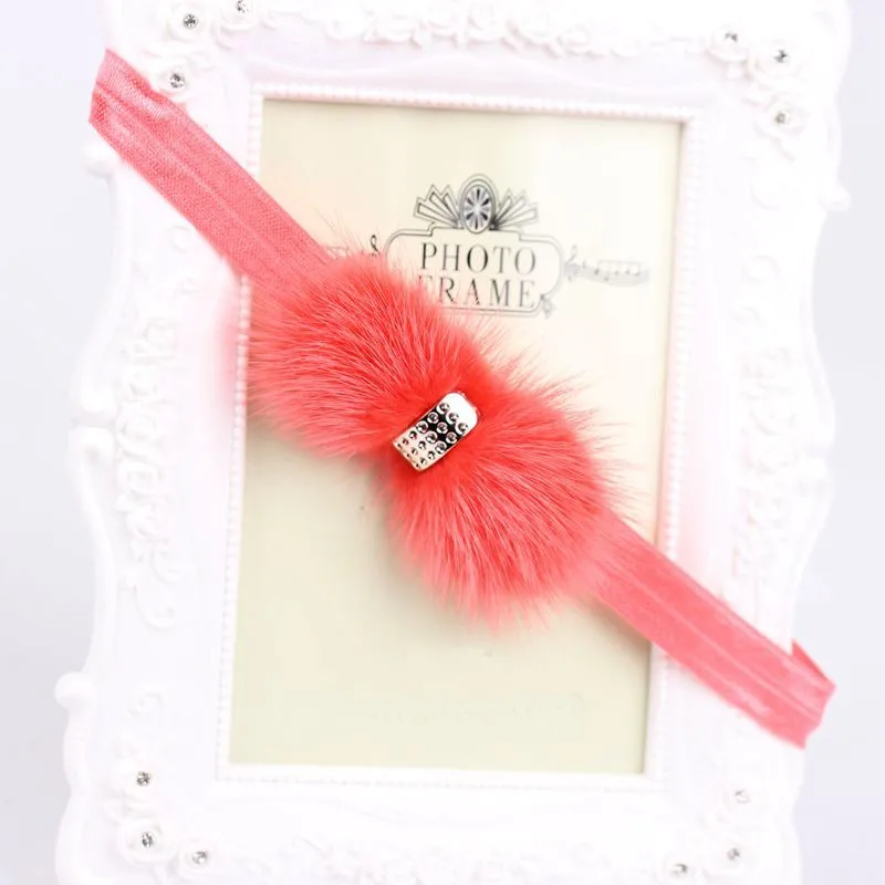 Милое меховое оголовье marten hairband аксессуары для волос Элегантные меховые банты оголовье для фотосъемки