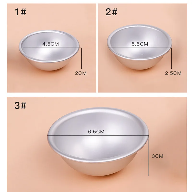 4 шт. 3D Алюминий сплав Бомбочки для ванны пресс-формы "сделай сам" Бомба для ванны торт выпечки печенья прессформы 4,5/5,5/6,5/7/8/9 см; ; Прямая поставка; Форма для желе, пудинга