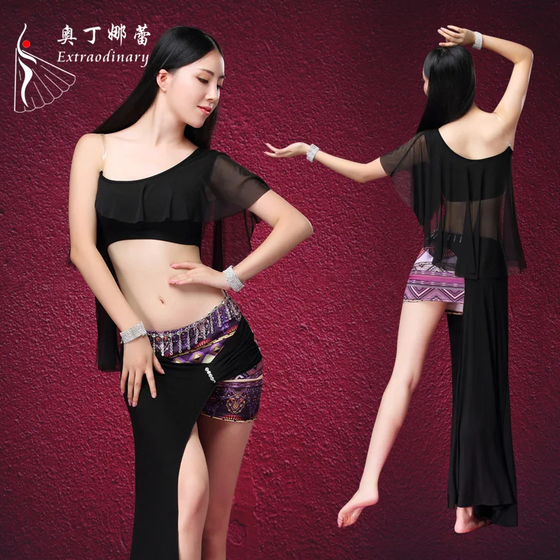 

2017 New Fashion 2-pcs Belly Dance Costume For women 3 Color Danc Top Skirt Practice Clothing Belly Dancing