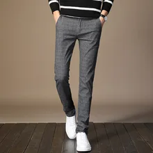 ICPANS мужская одежда брюки плед Бизнес повседневное Slim Fit Pantalon A Carreau Homme классический винтажный клетчатый костюм брюки Свадебные брюки
