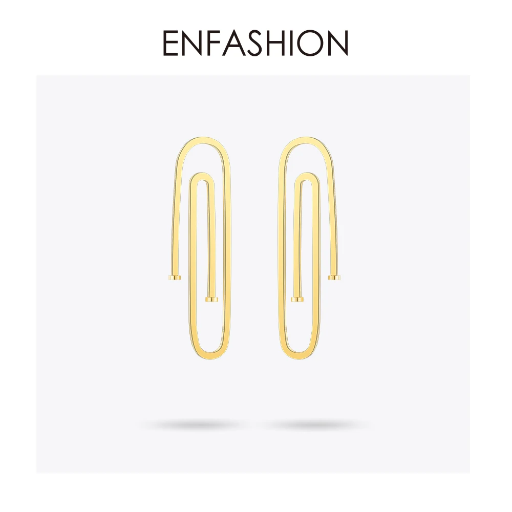 

Enfashion Jewelry Geometric Long Pipe Dangle Earrings Gold color Stainless steel Long Drop Earrings For Women Earings EB171031