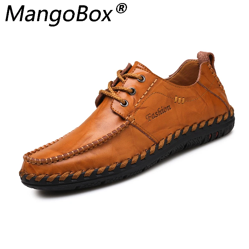 

2018 New Men Loafers Luxury Brand Men's Shoes Fashion Casual Shoes for Men Lace Up Leather Shoe Designer Male Leather Flat Shoes