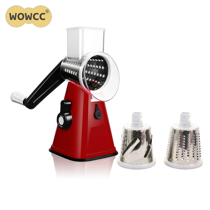 

2017 Round Mandoline Slicer Vegetable Cutter Chopper Potato Carrot Grater Slicer with 3 Stainless Steel Blades Kitchen Tool