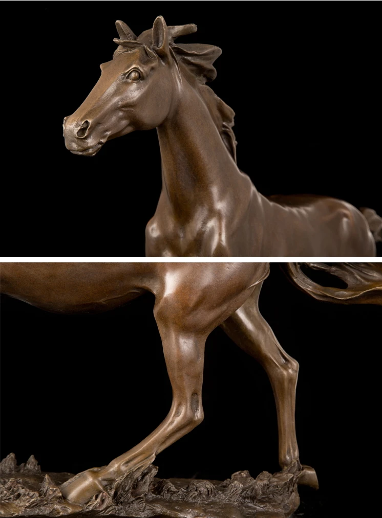 ATLIE бронзовая скульптура бегущая Лошадь статуя животного Статуэтка офисный домашний декор высокого класса бизнес-подарки