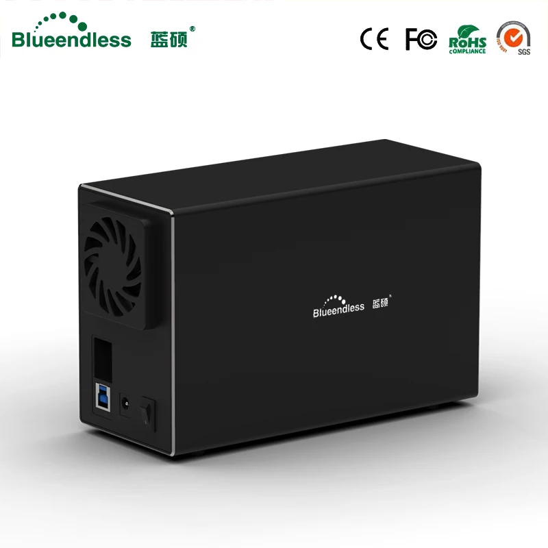 Blueendless алюминиевый корпус для внешнего жесткого диска 2 отсека 3 5 дюйма SATA на USB 0