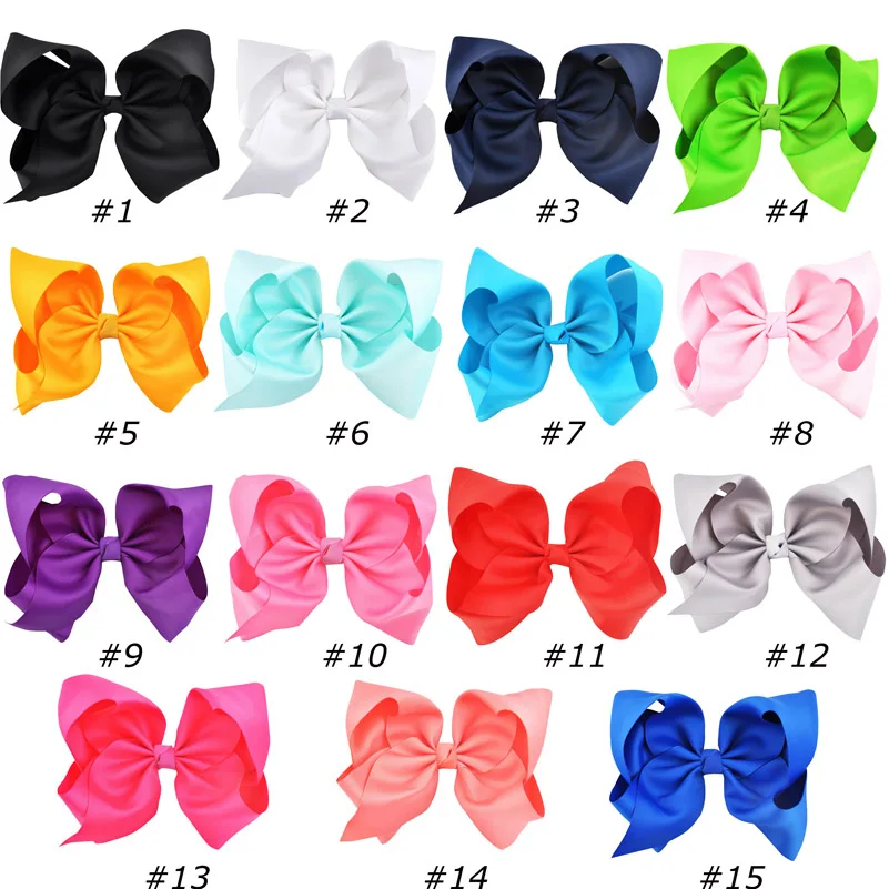 15 pcs mixed 8 дюймов 25 шт./20 шт./15 шт. большой корсажная лента бант для волос Крокодил Зажимы повязка с бантом Детские аксессуары для волос для девочек - Цвет: 15 pcs mixed