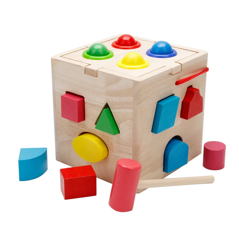 

Early Educational Training Toy Seventeen Hole Shape Cognitive Box With Porous Shape Cognition Children's Wooden Intelligence Box