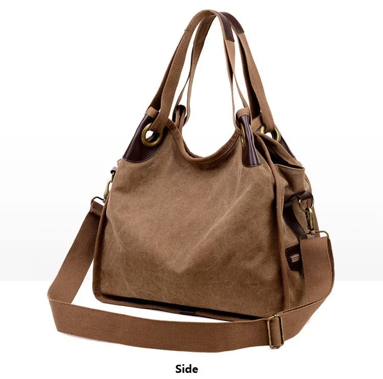 MJ Women's Canvas Handbags High Quality Female Canvas Totes Casual Shoulder Bags Large Travel Bag Ladies Solid Crossbody Bags (18)