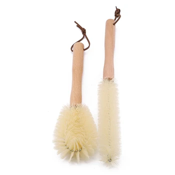 

new cup brush wood straight nylon bottle scrub clean brush wood handle hook baby bottle brush bottle cleaner