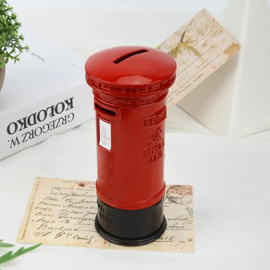 Money Box Money Boxes Vintage Metal London Red Telephone Booth Saving Pot Money Deposit Box Coin Bank Gift Decoration Ceramic