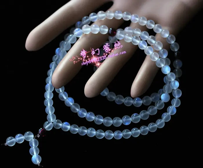 

Natural moonstone beads bracelet the blue moonstone bracelet 108 beads bracelet garnet every bead