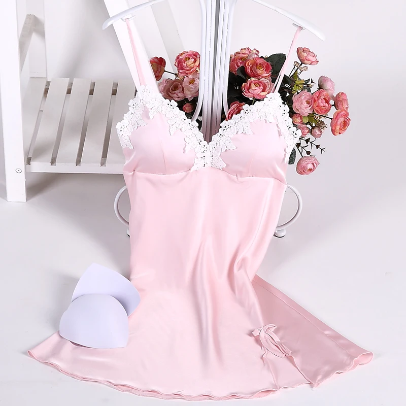 pink silk like robe sets (2)