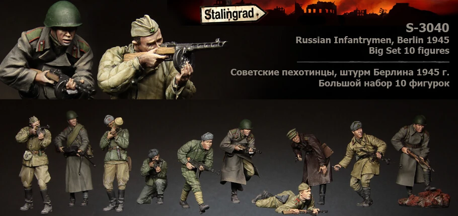 

WW2 Models 1/35 Soviet infantry squads Historical Figure WWII resin Free Shipping