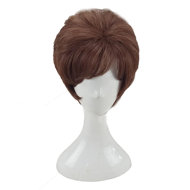 HAIRJOY женский стрижка Pixie черный коричневый блондин фиолетовый 6 цветов короткий прямой термостойкий синтетический парик - Цвет: light brown