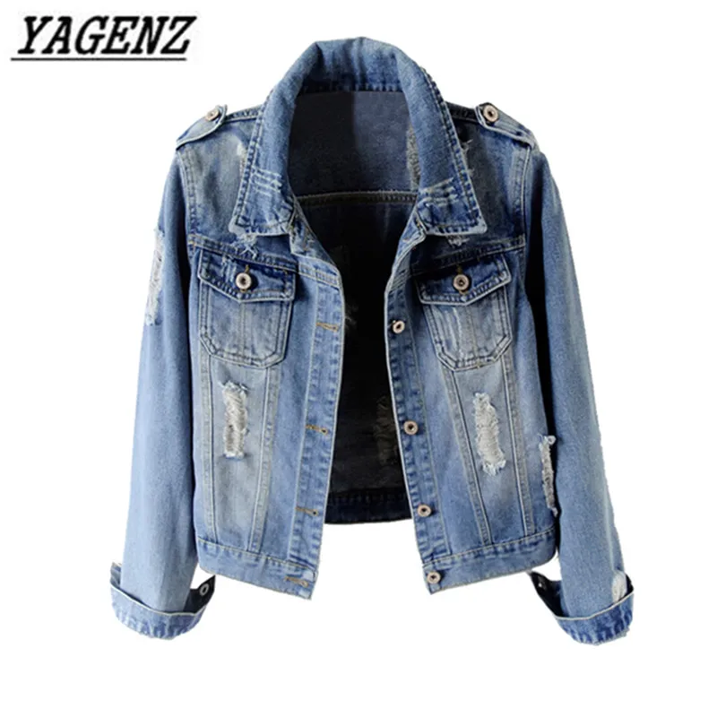 

Women Basic Coat Single-breasted Casual Denim Jacket Autumn Slim Vintage Jeans Jacket Big size Student Short Jacket Tops 5XL 6XL