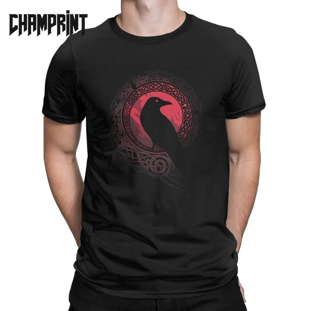 

EDDA Bird Viking Valhalla Odin Men's T Shirt Odin Valhalla Viking Fashion Tees Short Sleeve T-Shirts 100% Cotton New Arrival
