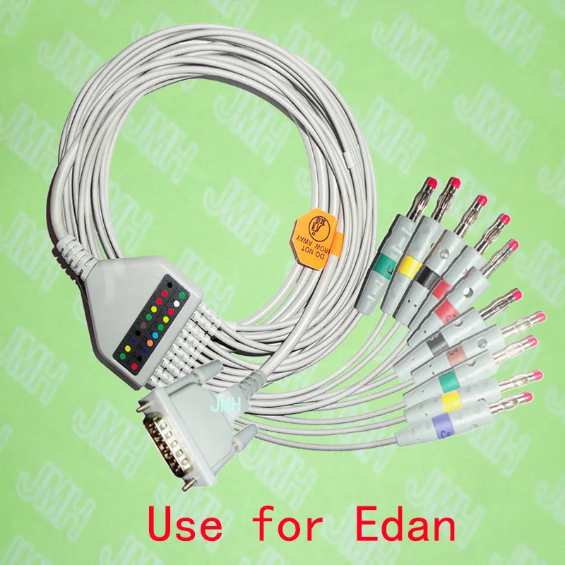 Câble ECG 10 Fils Pour Moniteur Patient Edan/Mindray - Connecteur 15 Broches - Neuf