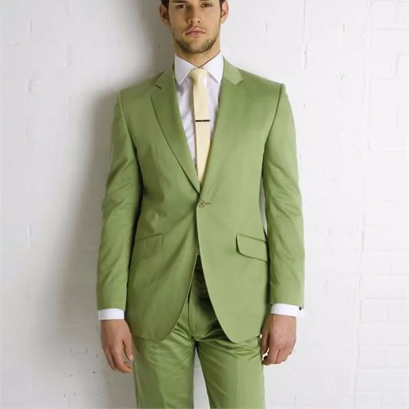 

New Mens Suits Groomsmen Notch Lapel costume homme Groom men Tuxedos suit Olive green Wedding Best Man Suit (Jacket+Pants+Tie)