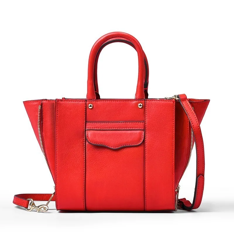 

LOVELY Head Layer Cowhide Genuine Leather Woman Package Small Square Package Handbag Hand Wan Bag