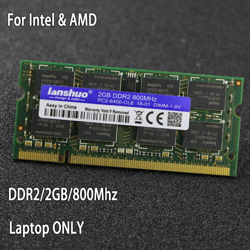 الأصلي شرائح DDR2 2 GB 800 MHz 667 MHz 800 667 PC2-6400 DDR 2 2G دفتر الذاكرة محمول RAM 200PIN SODIMM ل إنتل ل amd