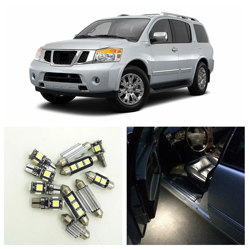12pcs White LED Light Bulbs Interior Package Kit For 2005 2015 Nissan
