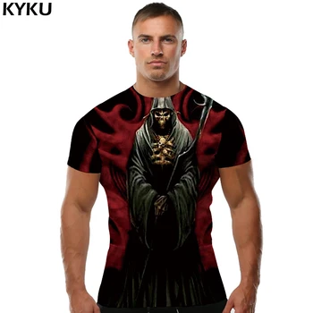 KYKU Brand Skull T-shirt Grim Reaper Shirt 3d Print T Shirt Blood Tshirt Streetwear Funny T Shirts 2018 Summer Clothing New kyku skull t shirt men blue music tshirt hip hop tee metal 3d print t shirt punk rock casual mens clothing summer funny t shirts