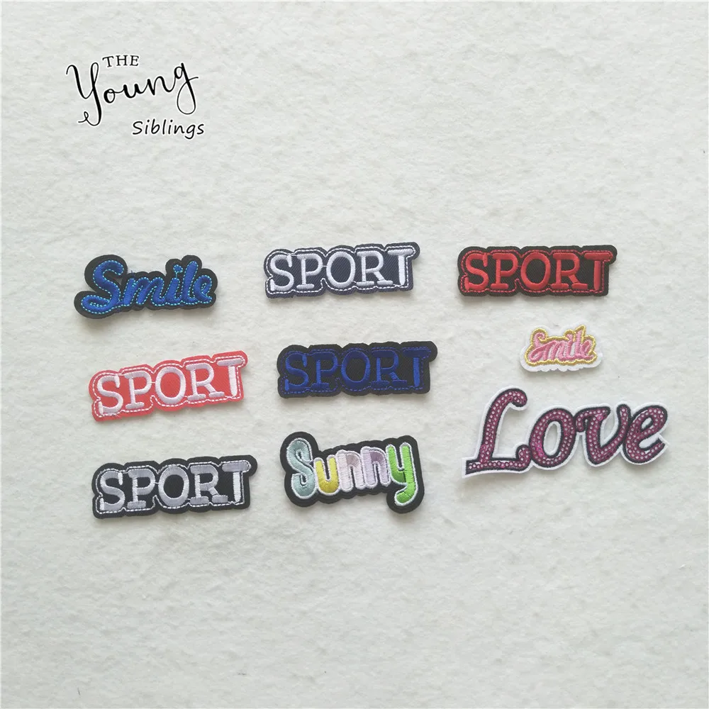 

New arrive Letter YES Sumy iron on patches Embroidered Applique Fine Stickers Badges clothing shoe badge DIY Apparel accessory