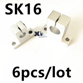 

6pcs/lot Free Shipping SK16 16mm linear bearing rail shaft support XYZ Table CNC Router SH16A