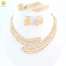 Новейший Дизайн Стразы ожерелье комплект наивысшего качества золотой цвет винтажный женский свадебный костюм Свадебные украшения наборы