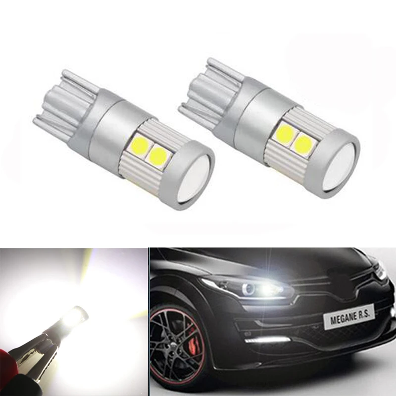 

2x T10 W5W 3030smd LED Clearance Light with Projector Lens For renault megane 2 duster logan clio laguna 2 Koleos