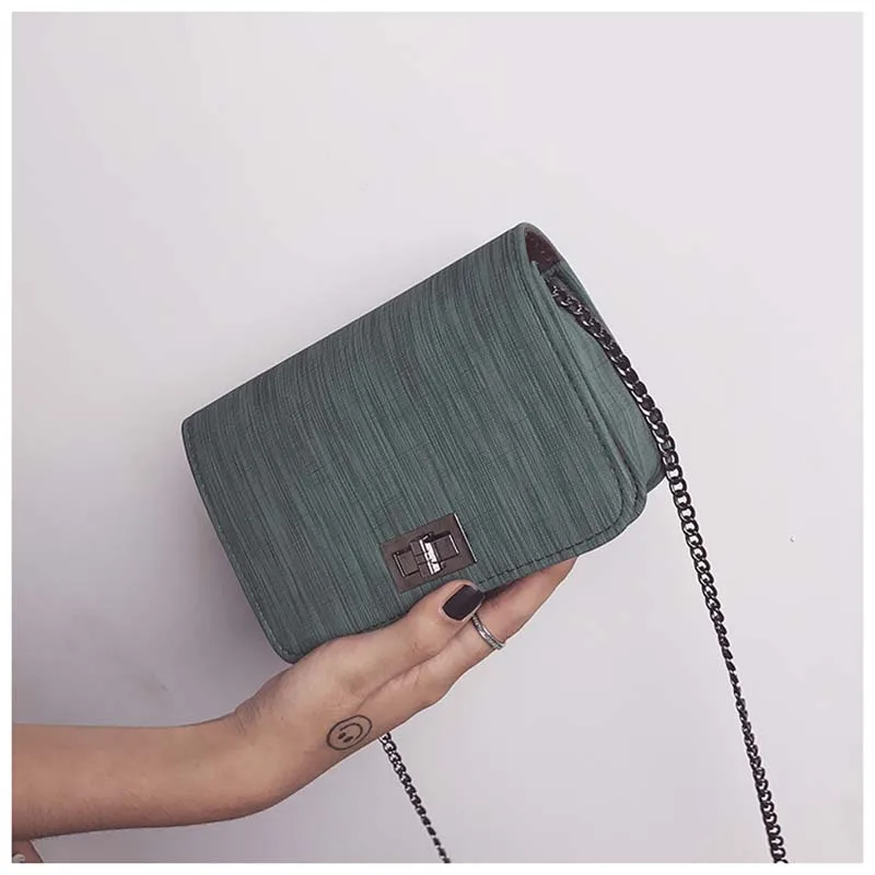 

Fashion Korean Autumn Winter Women Metal Chain Strap Mini Messenger Bag Ladies PU LeatherCasual Shoulder Bags Hot Sale