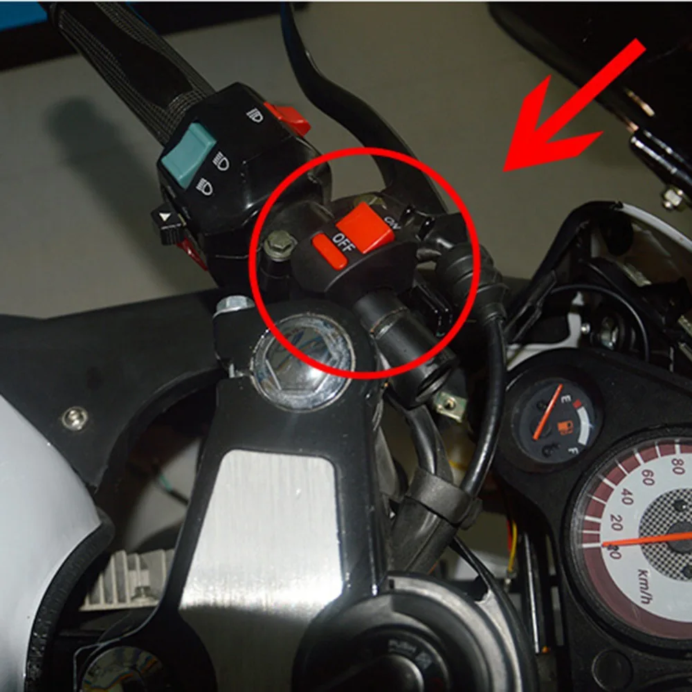 

Hot 12V Motorcycle Handlebar Kill Light Switch ON OFF Bullet Connector Headlight Hazard Warning Lamp Switch Button Controller