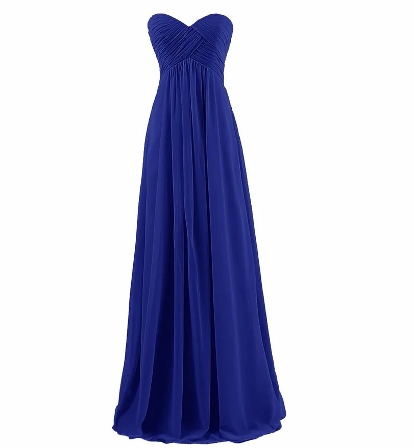 Elegant Chiffon Pleat Long Bridesmaid Dress