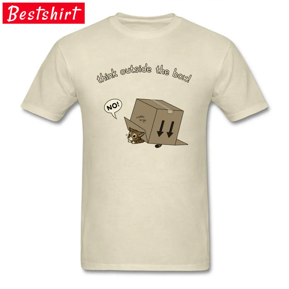  Man Tshirts Think Outside the Box (1) Crazy Tops Shirts Pure Cotton Round Neck Short Sleeve Fashionable T-shirts Mother Day Think Outside the Box (1) beige