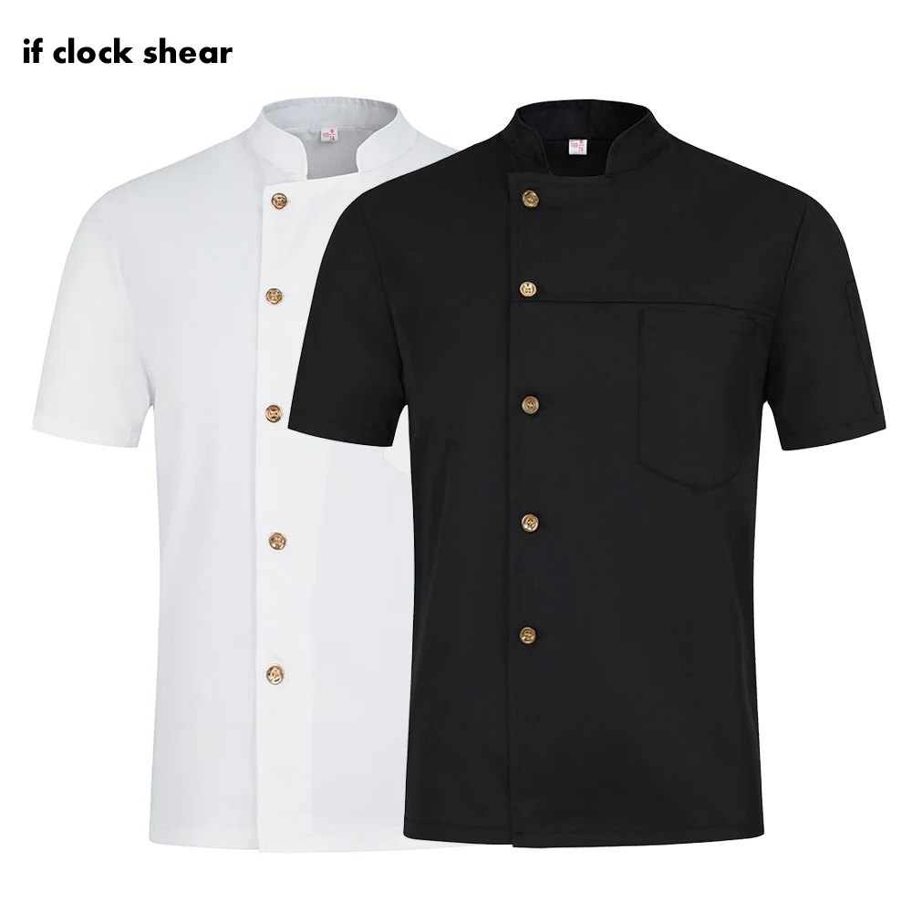 

High Quality unisex short sleeves black&white Chef Jackets Food Service chef uniform restaurant hotel catering Bakers work coats