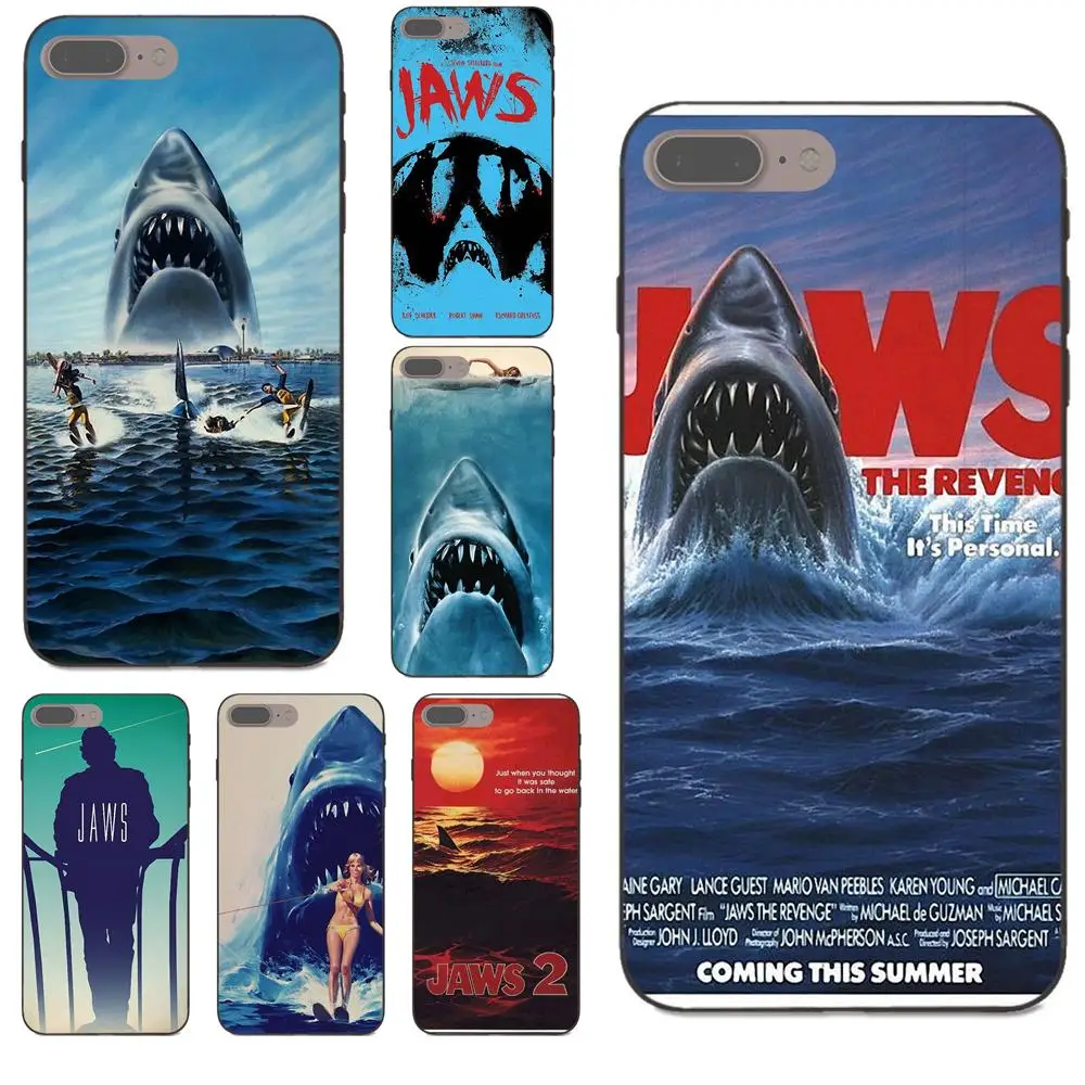 

For Apple iPhone X XS Max XR 4 4S 5 5S SE 6 6S 7 8 Plus TPU Accessories Case Jaws Movie Poster
