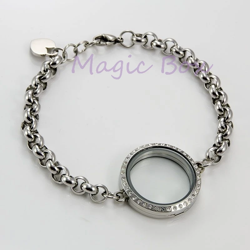 316L Stainless steel Living Memory Locket Bracelet 30mm For Floating