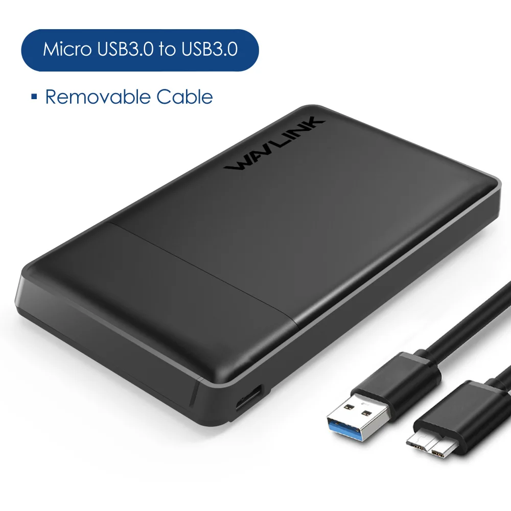 Wavlink SATA USB 3,1 корпус для жесткого диска USB 3,0 Внешний чехол светильник для 7 мм 9,5 мм 2,5 дюймов SATA/HDD/SSD USB кабель и отвертка - Цвет: USB 3.0 model