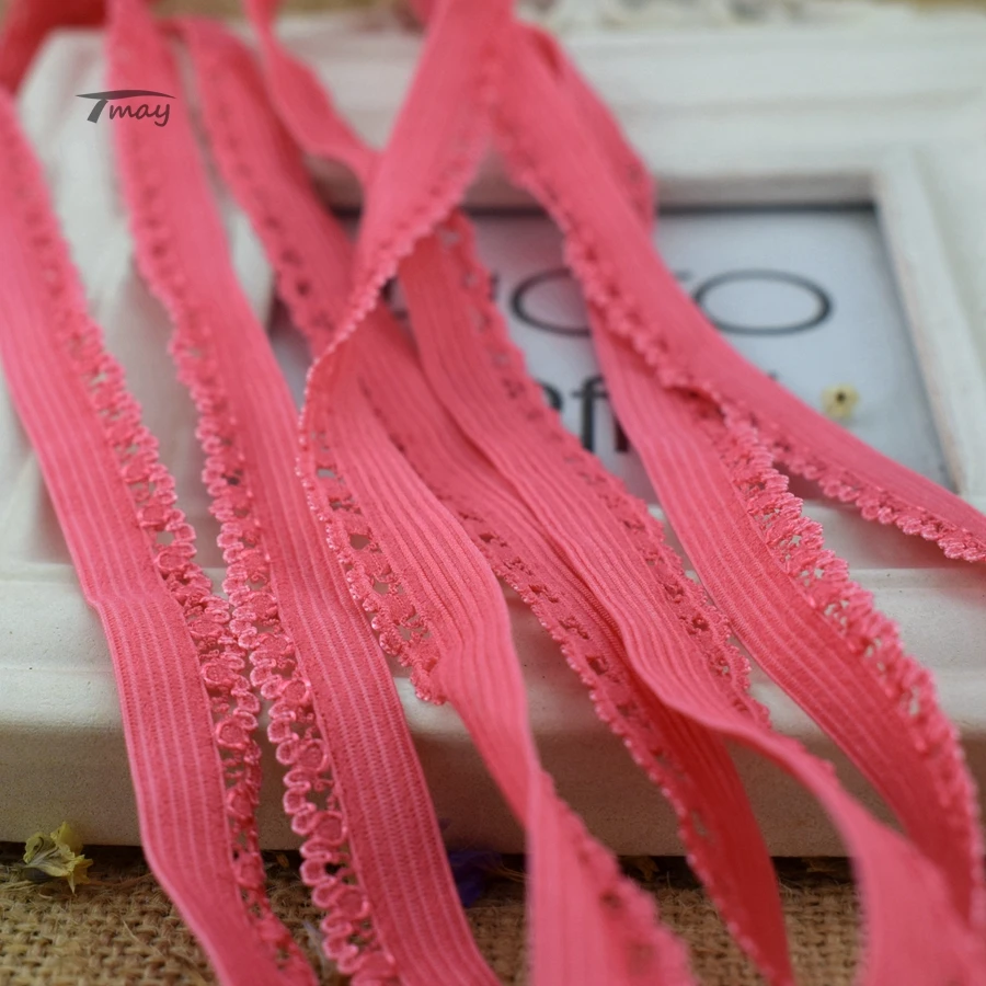 

#1472 Picot Edge Crown Frilly Lace Sprouts Elastic bands for Underwear Pant Bra Stretch edge rubber bands Webbing Strap Ribbon