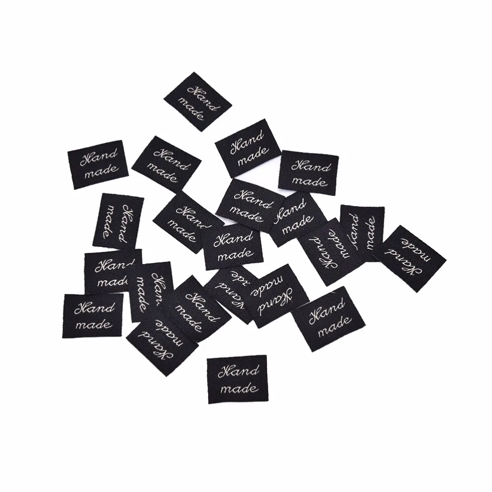 20 Pcs Handmade Labels Letter Pattern Washable Fabric Sewing Cotton Garment Label Clothing ...