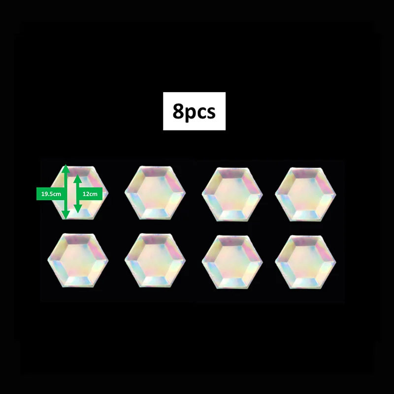 Переливающаяся бумага, тарелка, чашка, Радужный градиент, одноразовые столовые приборы, наборы для свадьбы, для детского душа, для дня рождения, вечерние принадлежности русалки - Цвет: 8pcs