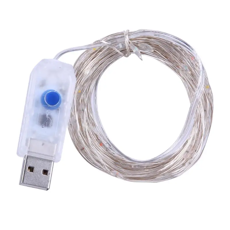 

DC5V 10m 100 LED String USB Battery Copper Silver Wire Fairy Lights Party