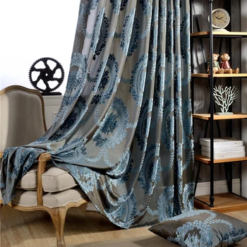 

Luxury European style curtain of living room which is high quality jacquard curtains