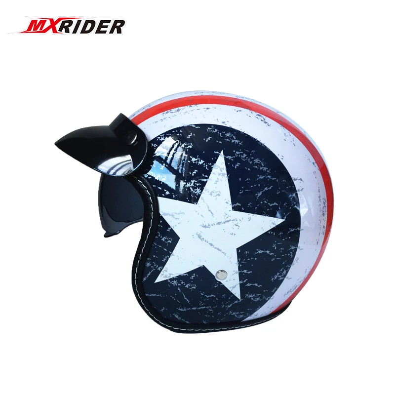 

MXRIDER 2018 new casco capacetes motorcycle helmet retro vintage motocross helmet 3/4 open face scooter helmets