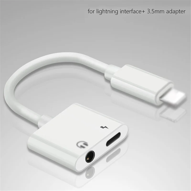 Koop 2in 1 Aux Lading Adapter naar 3.5mm Jack Hoofdtelefoon Koptelefoon Audio Splitter Kabel Opladen + Muziek Voor iphone X 8 8 Plus IOS 11