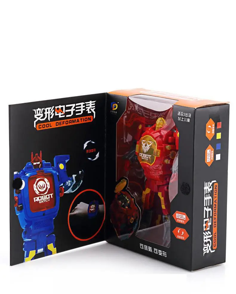 Transformação dos Desenhos Relógio de Pulso Relógio para o Menino Relógio de Brinquedo Animados Brinquedo Criativo Robô Eletrônico Crianças Deformar Esporte Presente Natal 14 Computers & Electronics
