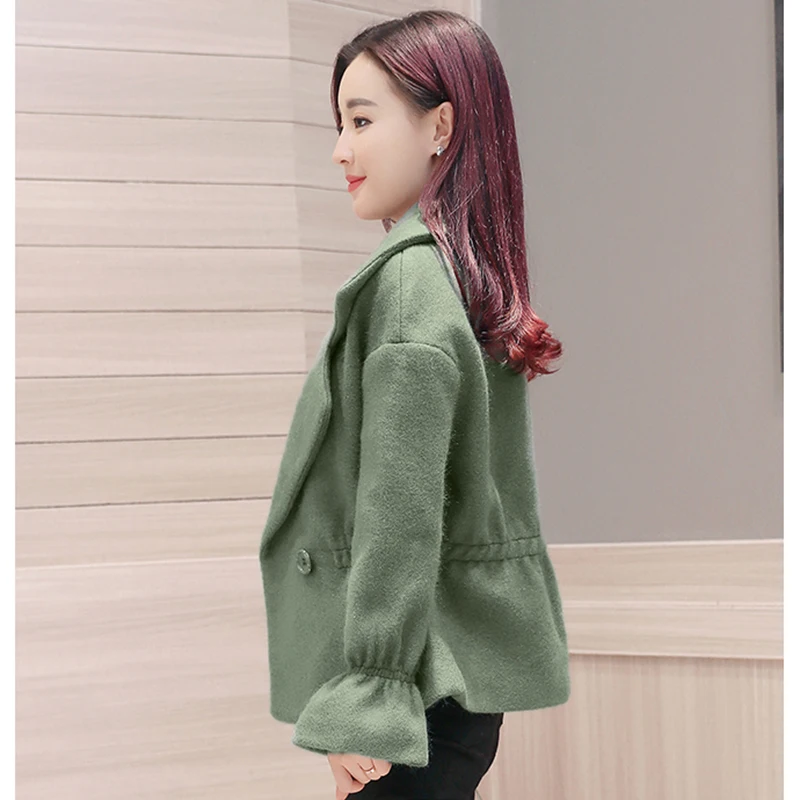 Début light Printemps Manteau Section De Jaqueta Ym012 Haute L'automne Laine Grand tan Hiver Pink 2018 Courte Femmes Qualité Nouvelles Green dwSq1A