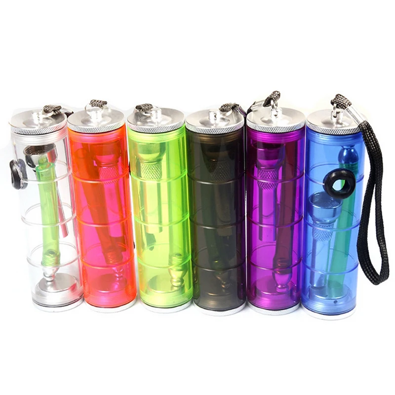 

1 Pcs Multicolor Plastic Hookah Pipe Portable Creative Smoking Pipes Herb Tobacco Pipes Narguile Grinder Smoke Cigarette Holder