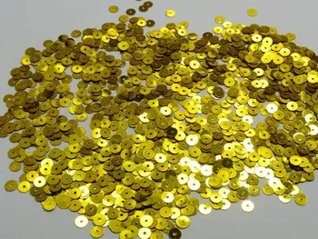 

40000 Gold 5mm Flat Round loose sequins Paillettes sewing Wedding craft